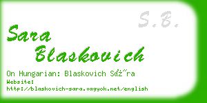 sara blaskovich business card